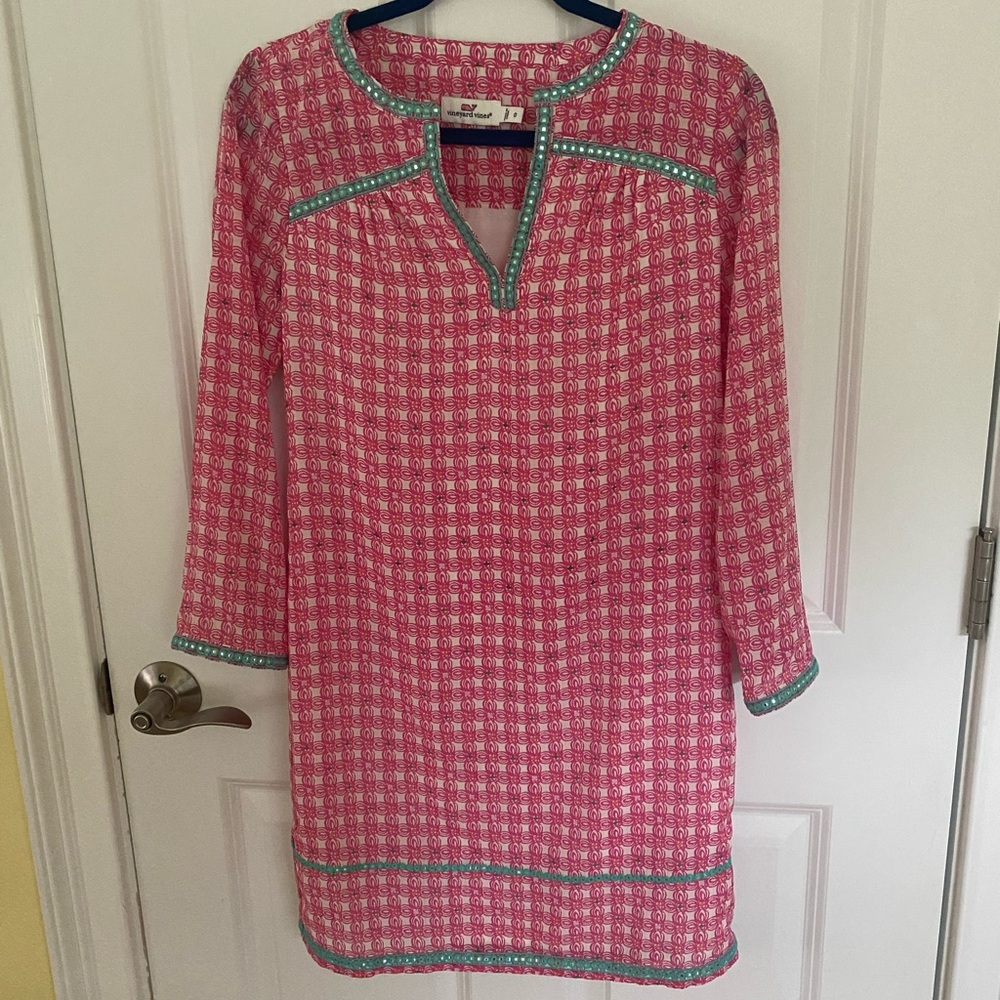 Vineyard Vines 💯 percent silk tunic dress Size 0
